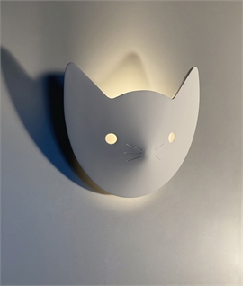 Nursery Plaster Wall Light - Cat