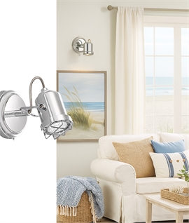 Chrome Cage Single Adjustable Spotlight 