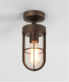 Bronze Cabin Flush Ceiling Light - IP44 Rated