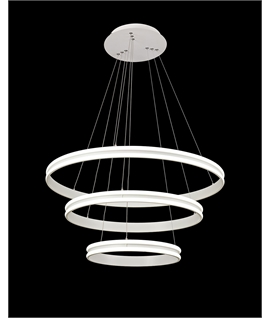 Needell Pendant, 3 Tier 50W,30W,20W LED, 4000K, 5470lm, Dimmable, Matt White, 3yrs Warranty