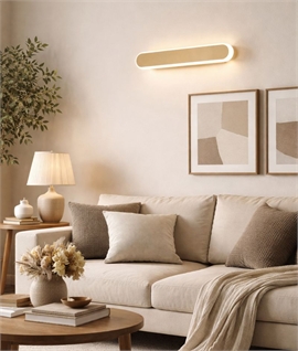 LED Linear Wall Light in Sand Gold - Edge Lit - 4 Sizes 