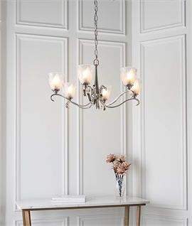 Elegant Art Deco Chandeliers: Timeless Design in Antique Brass or Nickel Finish