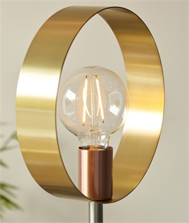 Metal Hoop Bare Bulb Floor Lamp