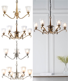 Elegant Art Deco Chandeliers: Timeless Design in Antique Brass or Nickel Finish