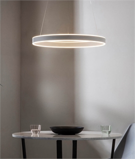 Circular LED Pendant Matt Nickel - 600mm & Dimmable