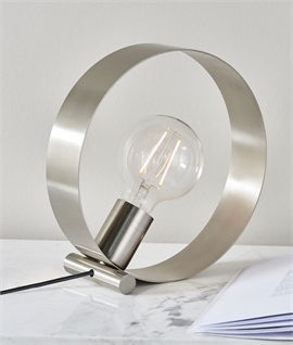Metal Hoop Bare Bulb Table Lamp - 2 Finishes