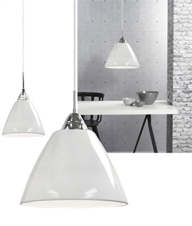 Affordable Steel Pendant in White with Nickel Detail