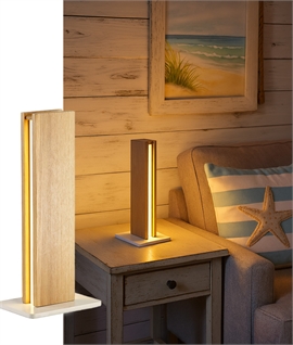 LED Table Lamp - Side Illumination - Oak Finish