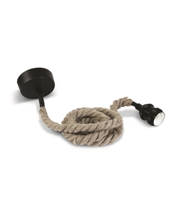 Black E27 50W Decorative 2 meter Rope, IP20.