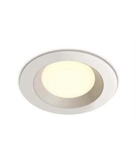 White 3W SMD LED recessed downlight, budget range, IP20.