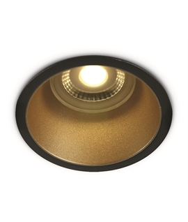Black Recessed Dark Light mains spot with GU10 lampholder.