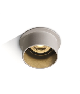 White-Black Dark Light Recessed mains spot with GU10 lampholder.