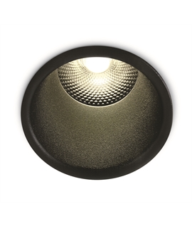 Black 5W COB LED recessed spot, IP20, for general lighting applications.