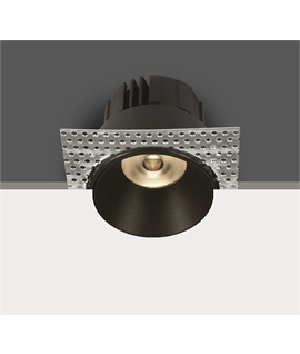 Black 6,5W LED trimless recessed downlight, IP54.