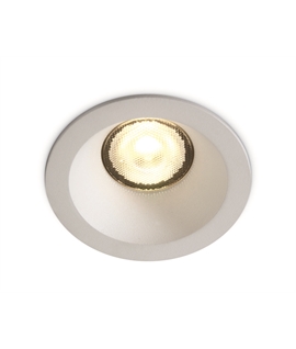 White 6,5W COB LED recessed spot suitable for indoor and outdoorinstallation, IP65.