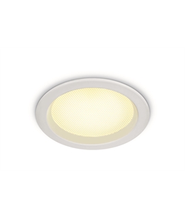 White 10W SMD LED UGR19 downlight, IP44.