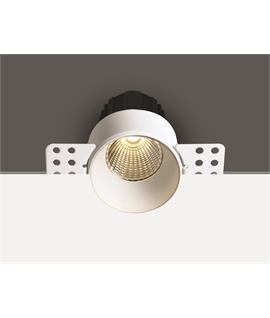 White 12W COB LED 2-Step trimless Recessed spot, IP20, for general application.