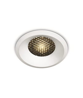White 12W COB LED Dark light recessed spot with honeycomb.