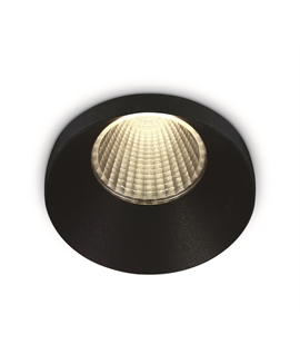 Black 12W COB LED recessed spot, IP20, for general application.