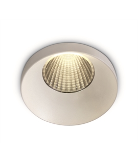 White 12W COB LED recessed spot, IP20, for general application.