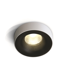 Black 12W Dark Light COB LED recessed spot with interchargeable ring.