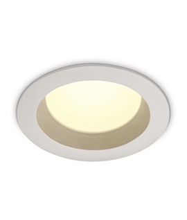 White 13W LED recessed downlight, IP54.