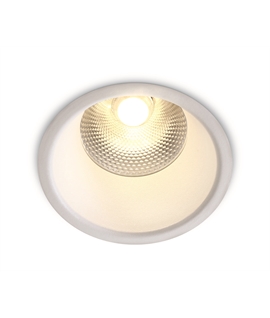 White 15W COB LED recessed spot, IP20, for general lighting applications.