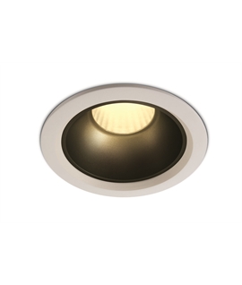 White 20W Recessed  Dark Light LED spot with black and brass reflector, IP20.