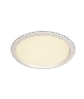 White 24W SMD LED UGR19 downlight, IP44.