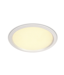 White 24W SMD LED UGR19 downlight, IP44.