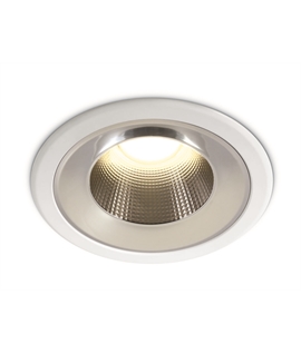 White 25W LED recessed downlight, IP54.