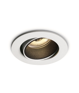 White 4W COB LED adjustable recessed spot with interchargeable rings.