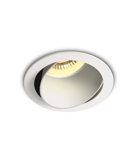 White White Body White Reflector Adjustable Dark Light Recessed mains spot with GU10 lampholder.