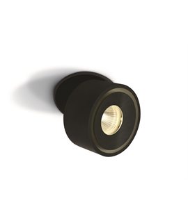 Black Semi-Recessed LED Downlight | 8W Warm White COB | Swivel Series