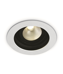 White 12W LED Dark Light Recessed adjustable spot,  IP44.