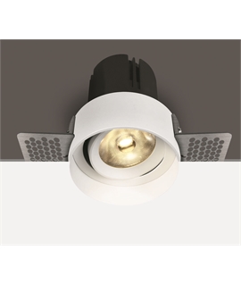 White 12W COB LED recessed trimless adjustable spot, suitable for indoor applications, IP20.