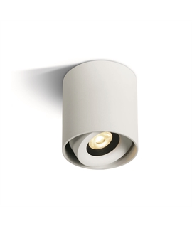 White Surface dimmable cylinder with COB LED.