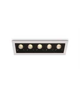 Micro-Grid 45 mm Linear Low-Glare Downlight - White Trim, Black Reflector