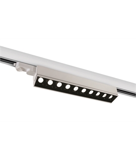 White 10X5W COB linear track light spot +-45� adjustable, ideal forshops and showrooms.