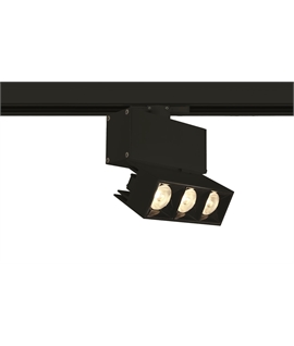 Black 12W track spot with COB LED.