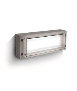 Grey 3W LED wall light, IP54, ideal for both indoor and outdoorinstallation.
