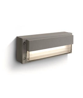 Grey 3W LED wall light, IP54, ideal for both indoor and outdoorinstallation.