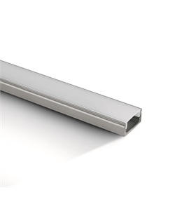 Aluminium 2m Slim Surface aluminium profile with PC opal diffuser.
