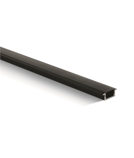 Black 2m Recessed aluminium profile with PC black diffuser