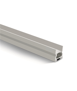 White 2m Surface aluminium profile with PC opal diffuser Dark light.