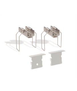 2m Recessed aluminium low glare profile with PC opal or black diffuser for 12mm Led Tape