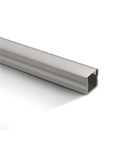 Aluminium 2m Surface aluminium profile with PC opal diffuser.