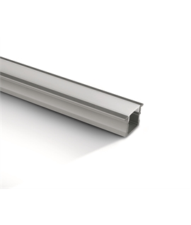 Aluminium 2m Recessed aluminium profile with PC opal diffuser.