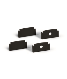 Black 2m Recessed aluminium profile with PC black diffuser for 20mm LED Strip