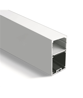 Aluminium 2m Surface aluminium profile with PC opal diffuser and space to fit slim range driver.